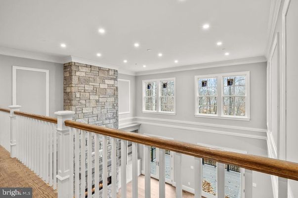 Interior, Recessed Lighting, Stone Walls, Wood Texture Flooring