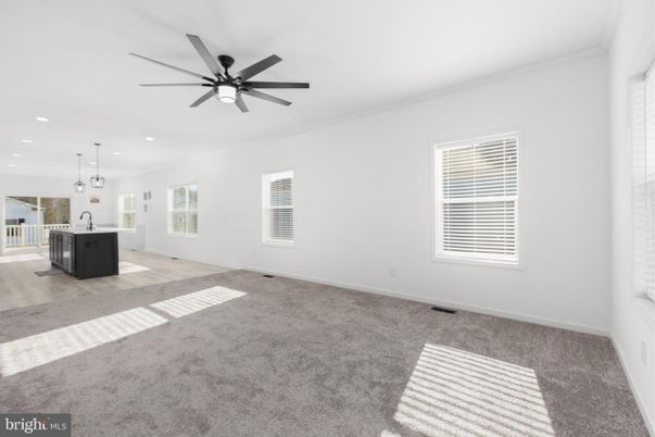 Empty room, Interior, Kitchen, Pendant Lights, Recessed Lighting