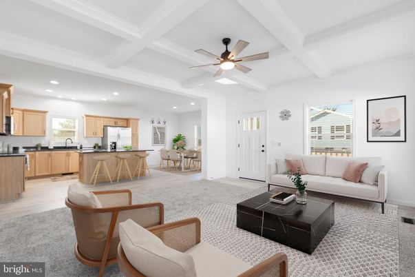 Dining room, Interior, Kitchen, Living room, Recessed Lighting, Wood Texture Flooring