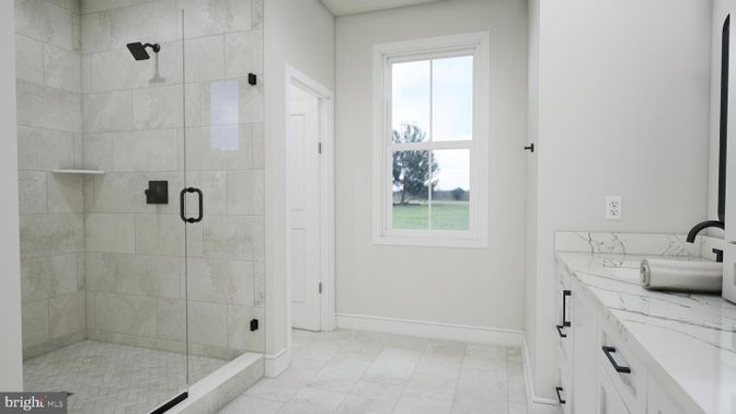 Bathroom, Glass Shower, Interior, Marble, Marble Walls