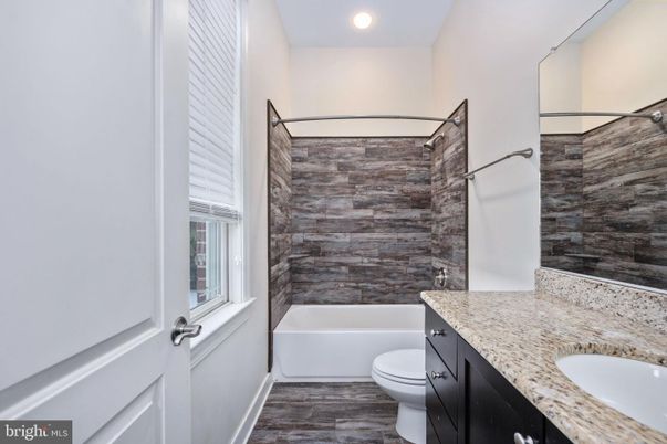 Bathroom, Interior, Recessed Lighting, Wood Texture Flooring