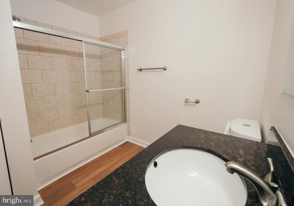 Bathroom, Glass Shower, Interior, Wood Texture Flooring
