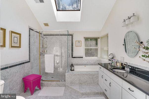 Bathroom, Dual Sink Vanities, Glass Shower, Interior, Marble