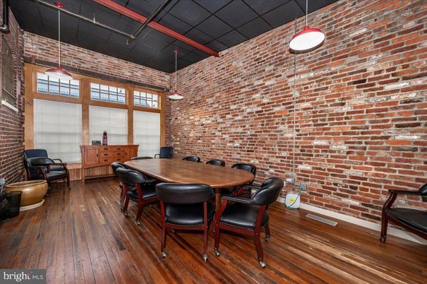Dining room, Interior, Pendant Lights, Stone Walls, Wood Texture Flooring