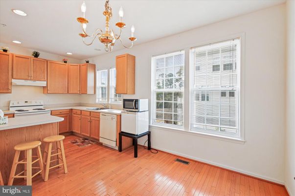 Chandelier, Interior, Kitchen, Recessed Lighting, Wood Texture Flooring