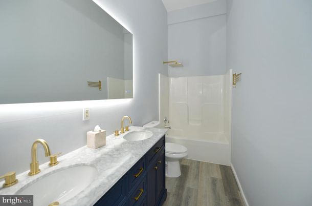 Bathroom, Dual Sink Vanities, Interior, Wood Texture Flooring