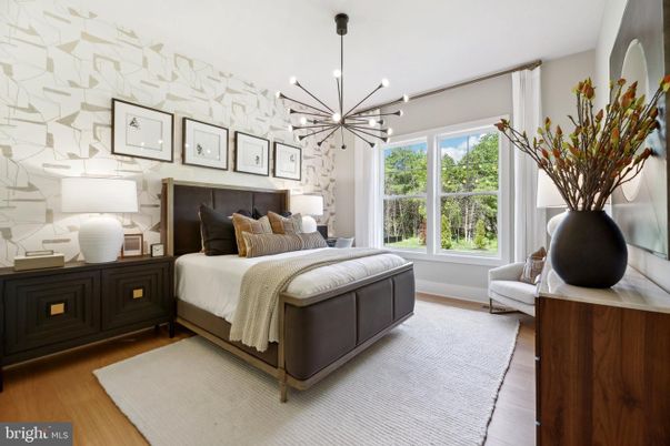 Bedroom, Interior, Pendant Lights, Wood Texture Flooring