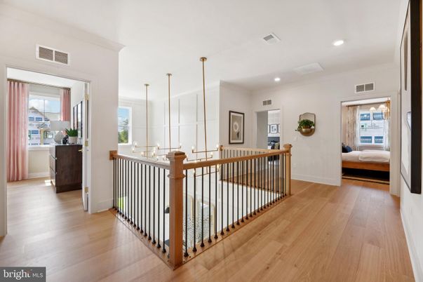 Bedroom, Interior, Pendant Lights, Recessed Lighting, Wood Texture Flooring