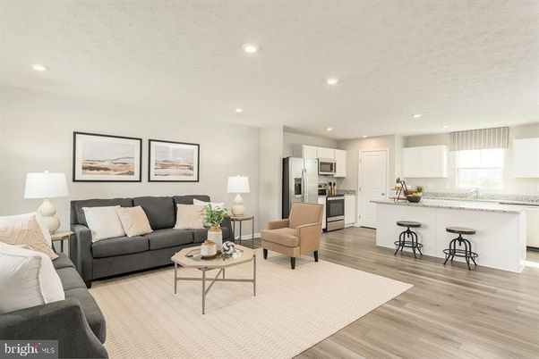 Interior, Kitchen, Living room, Recessed Lighting, Stainless Steel Appliances, Wood Texture Flooring