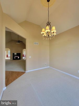 Chandelier, Empty room, Fireplace, Interior, Wood Texture Flooring