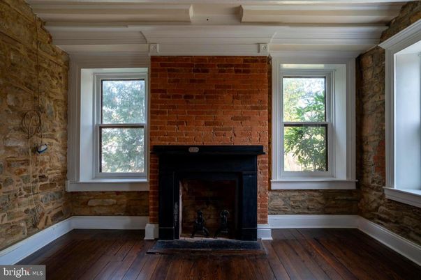 Fireplace, Interior, Stone Walls, Wood Texture Flooring