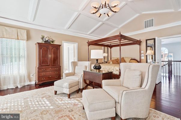 Bedroom, Chandelier, Interior, Wood Texture Flooring