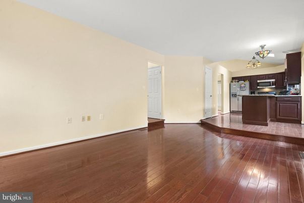 Chandelier, Interior, Kitchen, Stainless Steel Appliances, Wood Texture Flooring