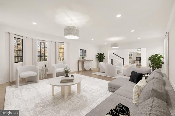 Chandelier, Fireplace, Interior, Living room, Recessed Lighting, Wood Texture Flooring