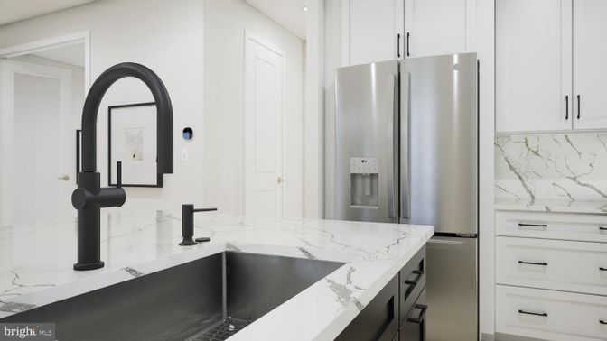 Interior, Kitchen, Marble Walls, Stainless Steel Appliances