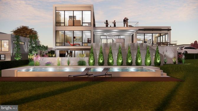 Backyard, Exterior, Facade, Pool, Modern