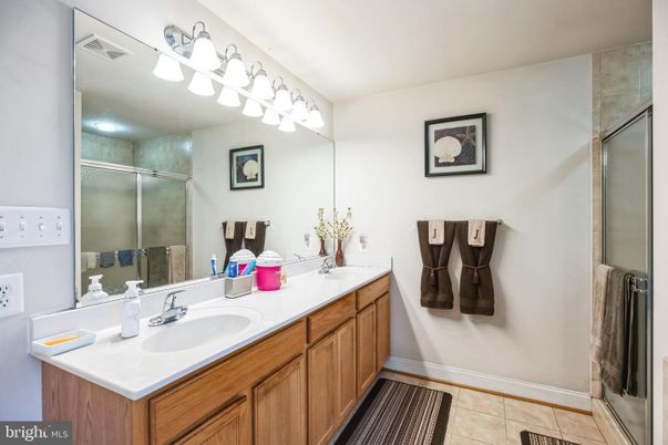 Bathroom, Dual Sink Vanities, Glass Shower, Interior