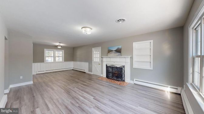 Empty room, Fireplace, Interior, Wood Texture Flooring