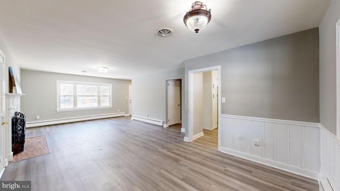 Empty room, Fireplace, Interior, Wood Texture Flooring