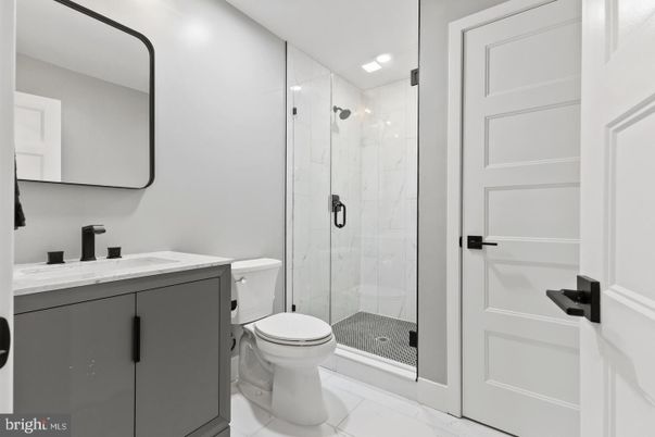 Bathroom, Glass Shower, Interior, Marble, Marble Walls, Recessed Lighting