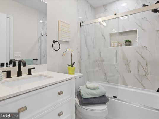 Bathroom, Glass Shower, Interior, Marble Walls