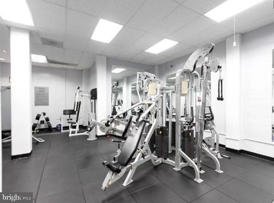 Fitness Equipment, Gym, Interior, Recessed Lighting