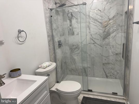 Bathroom, Glass Shower, Interior, Marble Walls