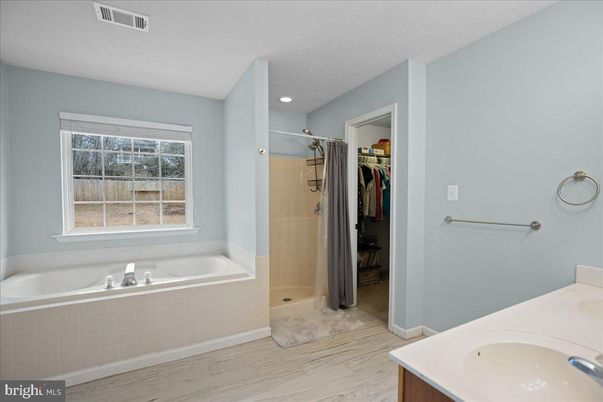 Bathroom, Interior, Recessed Lighting, Wood Texture Flooring