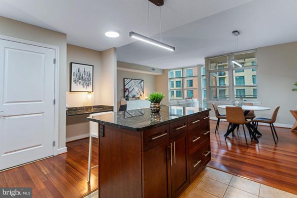Dining room, Interior, Pendant Lights, Recessed Lighting, Wood Texture Flooring