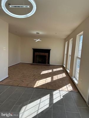 Empty room, Fireplace, Interior, Pendant Lights