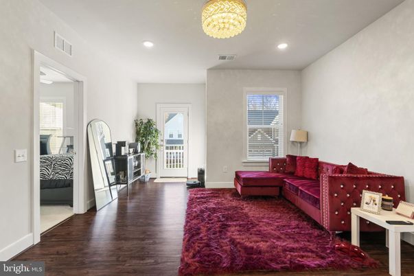 Bedroom, Chandelier, Interior, Recessed Lighting, Wood Texture Flooring
