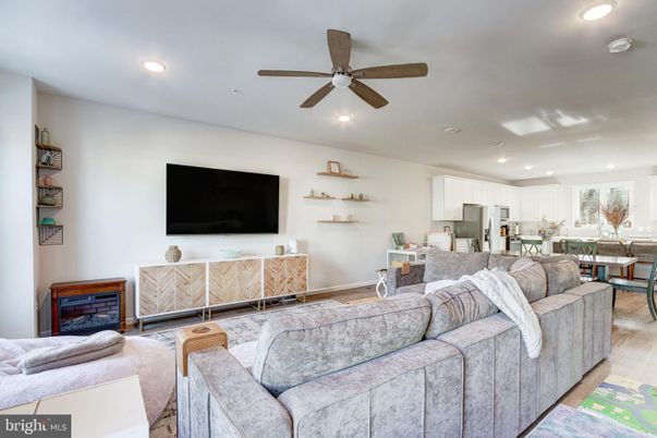 Interior, Kitchen, Living room, Recessed Lighting, Stainless Steel Appliances, Wood Texture Flooring