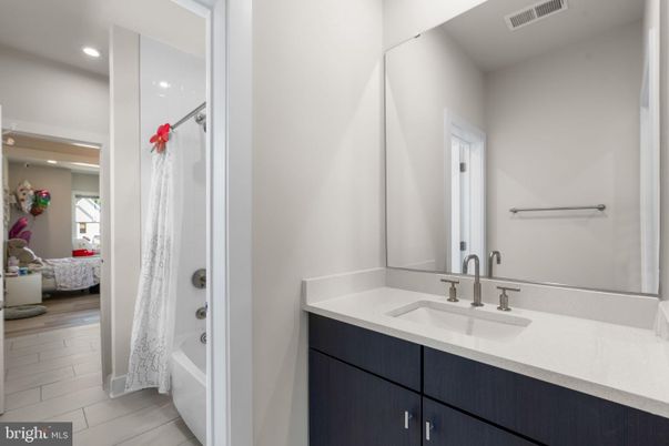 Bathroom, Interior, Recessed Lighting, Wood Texture Flooring