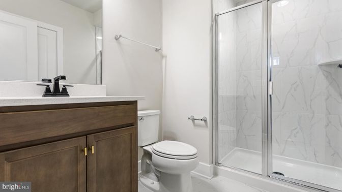 Bathroom, Glass Shower, Interior, Marble Walls
