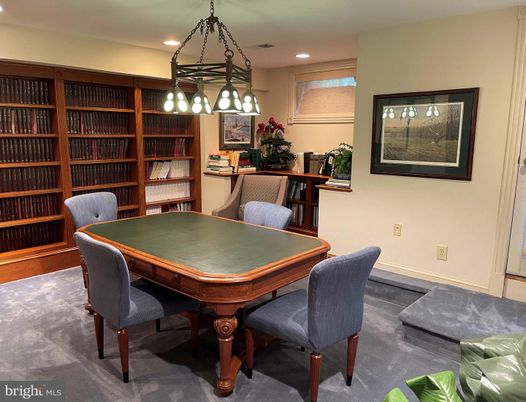 Billiard Table, Game Room, Interior, Pendant Lights, Recessed Lighting, Wood Texture Flooring