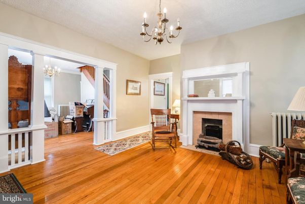 Chandelier, Fireplace, Interior, Wood Texture Flooring