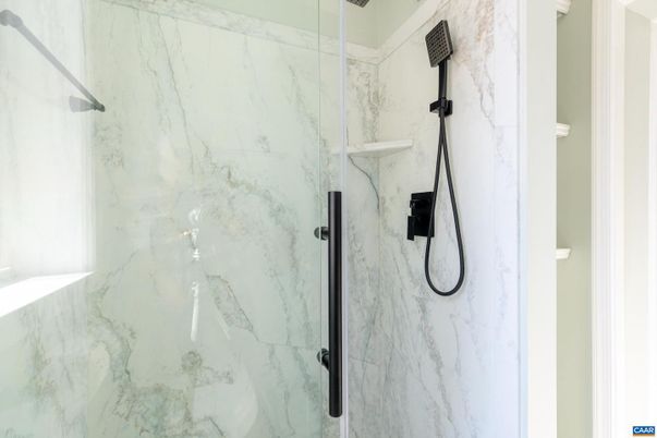 Bathroom, Glass Shower, Interior, Marble Walls