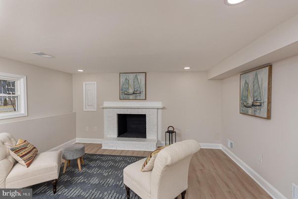 Fireplace, Interior, Recessed Lighting, Wood Texture Flooring