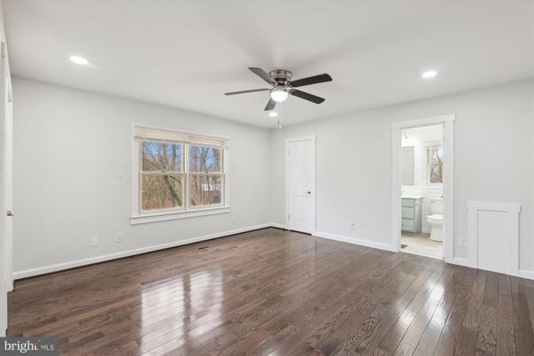 Bathroom, Empty room, Interior, Recessed Lighting, Wood Texture Flooring