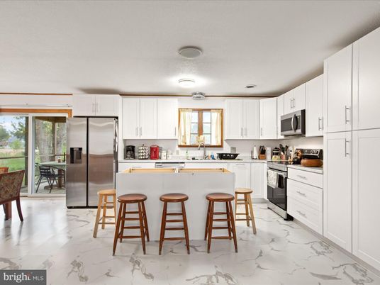 Interior, Kitchen, Marble, Stainless Steel Appliances