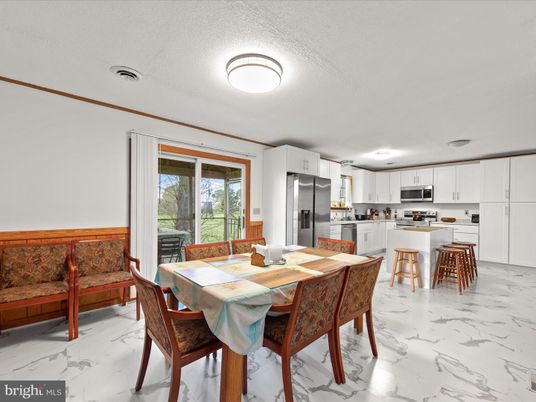 Dining room, Interior, Kitchen, Marble, Stainless Steel Appliances