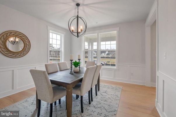 Chandelier, Dining room, Interior, Wood Texture Flooring