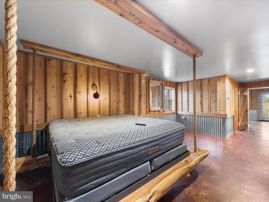 Bedroom, Interior, Wooden Beams, Wooden Walls