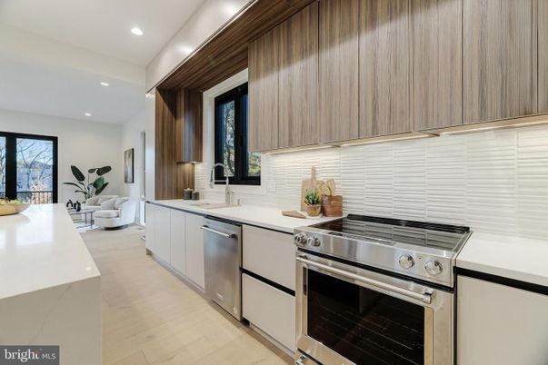 Interior, Kitchen, Living room, Recessed Lighting, Stainless Steel Appliances, Wood Texture Flooring
