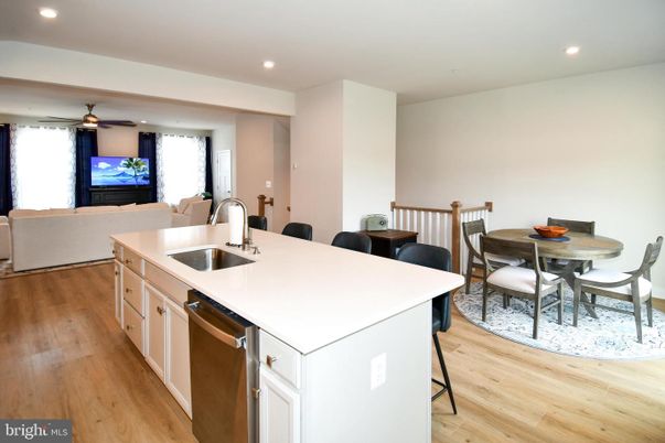 Dining room, Interior, Kitchen, Recessed Lighting, Wood Texture Flooring