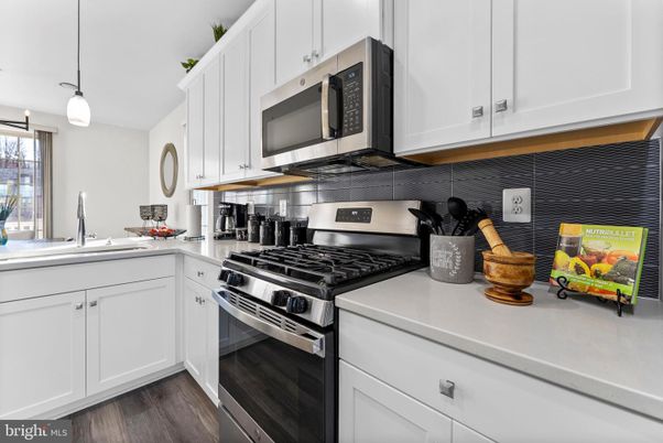 Interior, Kitchen, Pendant Lights, Stainless Steel Appliances, Wood Texture Flooring