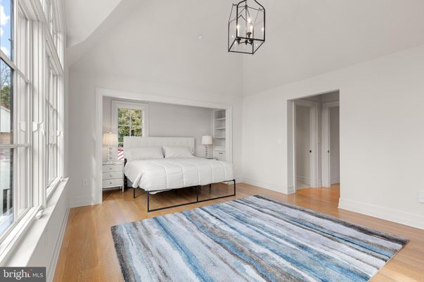 Bedroom, Interior, Pendant Lights, Wood Texture Flooring