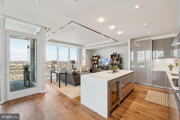 Interior, Kitchen, Living room, Recessed Lighting, Wood Texture Flooring