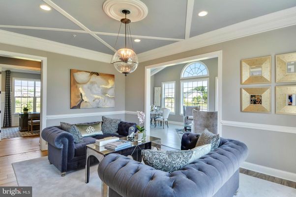 Dining room, Interior, Living room, Pendant Lights, Recessed Lighting, Wood Texture Flooring