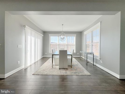 Chandelier, Dining room, Interior, Wood Texture Flooring
